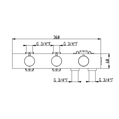 RU002AXX AquaElite внешняя панель для термостатического смесителя на 2 потребителя- фото2