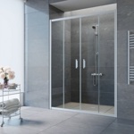 Душевое ограждение в проем Vegas Z2P 150 хром матовый профиль/прозрачное стекло- фото