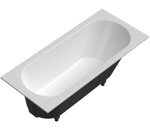 Встраиваемая ванна из камня Radostone Marcella180 Stone Surface 1800 х 800 х 600 мм чёрно-белая матовая- фото