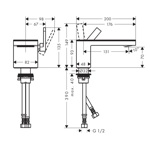 Axor MyEdition Смеситель для раковины, на 1 отв., излив 200мм, со сливным гарнитуром, цвет: хром/черное стекло- фото2
