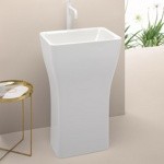 GSI Sand Раковина напольная 55х38х85 см, слив в стену и в пол, цвет белый- фото