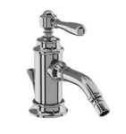 Смеситель однорычажный для биде Arcade, 1 отв, ручка - левер белая, хром [ARC 2013 CHR + ARC67 CHR]- фото