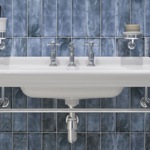 Смеситель Burlington Guild для раковины на три отверстия, с ручками, цвет Хром- фото3