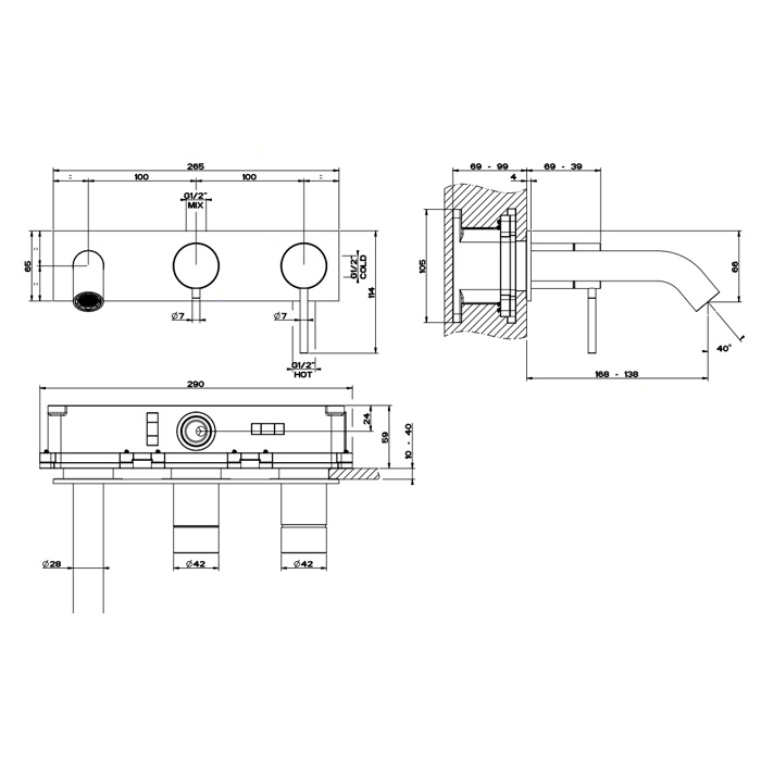 Gessi Bath316    2 ,    , :  