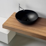 Kerasan Ciotola Раковина 46х15 см, без отв., накладная, без перелива, цвет: черный матовый- фото