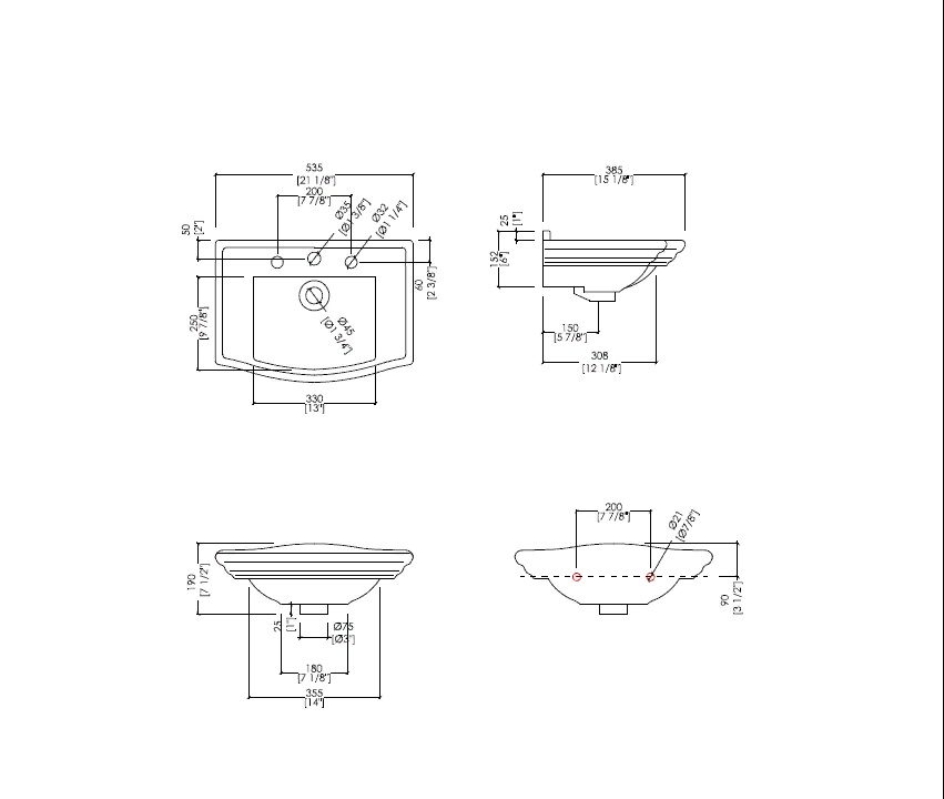 Devon&Devon Westminster Раковина 53.5х38.5 см, 1 отв., на пьедестале, цвет: белый- фото5