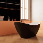 Ванна Frank F6107 White/Black отдельностоящая.- фото4