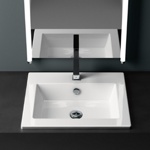 GSI Kube раковина встраиваемая с переливом с 1 отв. под смеситель, 58х45см, цвет белый- фото