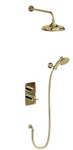 Душевая система Burlington Riviera cо встроенным термостатом c душевой насадкой 9'' GOLD- фото