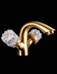 Boheme Crystal 311-CRST Смеситель для умывальника двуручковый (Бронза- фото