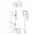 Унитаз на высокой трубе Burlington P2+C5+T30CHR  ручка смыва палка (2 режима)- фото2