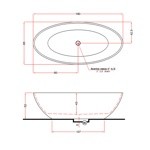 Gruppo Treesse Carezza Ванна отдельностоящая овальная 180х85х52 см из искусственного камня, цвет белый- фото2