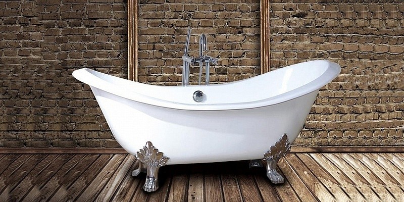 Ванна чугунная RECOR Antique 180x77 с хромированными ногами- фото