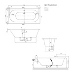 Ванна квариловая Villeroy&Boch Oberon 190x90 UBQ199OBE2V-01 с ножками, белая- фото2