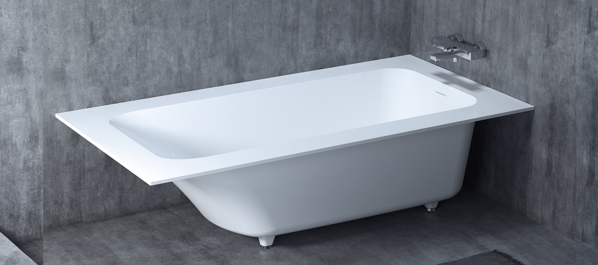 Встраиваемая ванна из камня Salini Ornella Kit 1700 х 750 х 590/610 мм