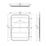 Simas Wave Зеркало настенное из 2 прямоугольных зеркал 50х70 см, цвет: черный матовый- фото2