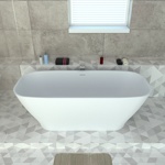 Ванна из камня Radostone Ernica Stone Surface 1700 х 720 х 580 мм белый матовый- фото2