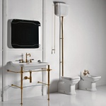 Унитаз приставной с высоким бачком Kerasan Waldorf бронза- фото