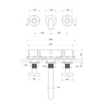 Gessi Inciso+ Встраиваемый смеситель для раковины на 3 отверстия с изливом, без донного клапана. цвет: black XL- фото2