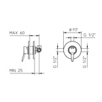 Palazzani Pin встроенный смеситель для душа- фото2