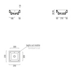 GSI Kube Раковина накладная с переливом 37х37 h 9,5см без отв под смеситель, цвет белый- фото2