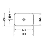 Duravit Happy D.2 Plus Раковина 600х400мм, без перелива,с выпуском с керамической крышкой, покр WonderGliss, цвет Anthracite matt/белый- фото2
