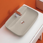 Kerasan Tribeca Раковина встраиваемая/накладная, 60х43см,с 1 отверстием под смеситель, цвет: Nocciola- фото