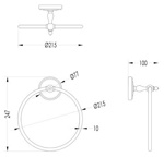 Devon DOROTHY кольцо полотенцедержатель настенный, держатель цвет: хром/белый- фото2