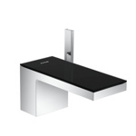 Axor MyEdition Смеситель для раковины, на 1 отв., излив 200мм, со сливным гарнитуром, цвет: хром/черное стекло- фото