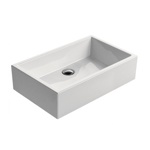 GSI Kube Раковина накладная без перелива 60x38см, без отверстия под смеситель, отшлифованная снизу, цвет белый- фото