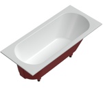 Встраиваемая ванна из камня Radostone Marcella180 Stone Surface 1800 х 800 х 600 мм бордово-белая матовая- фото