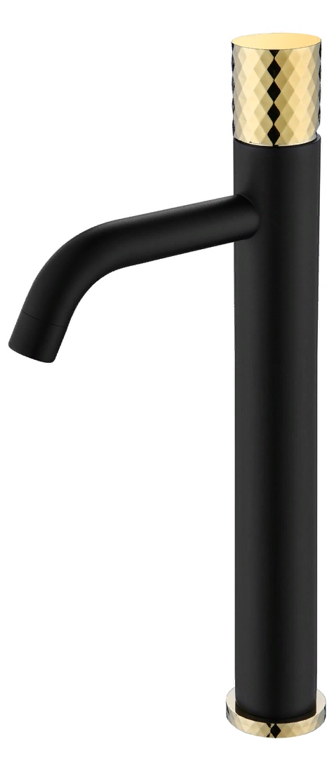 Смеситель Boheme Stick 122-BG для раковины, black diamond gold- фото