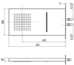 Gattoni Rettangolare Верхний душ с функциями: тропический душ и водопад 9945/PDC0- фото2