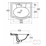 Раковина Althea Ceramica Classic Royal 30354 встраиваемая - фото2