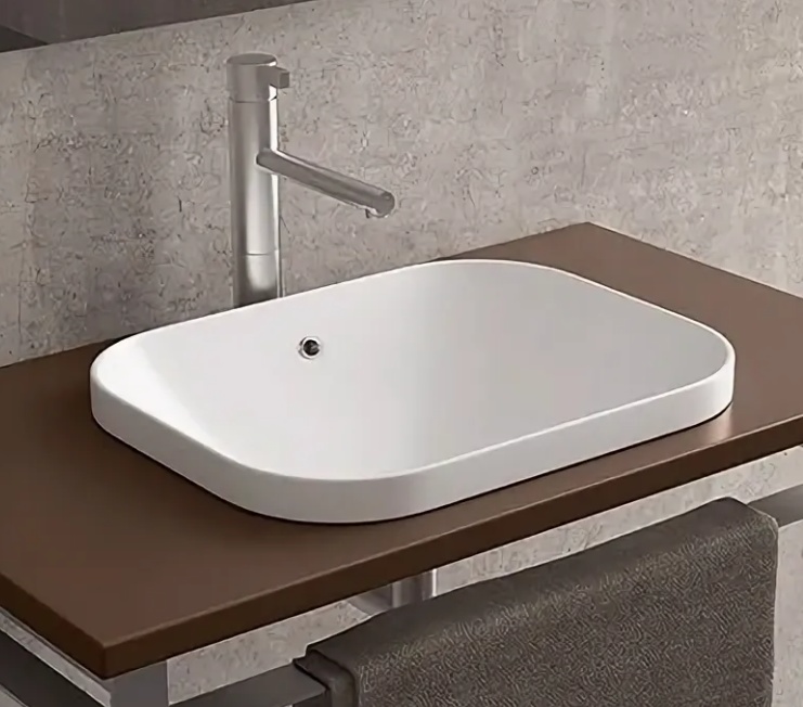 41692 Althea Movado полувстраиваемая раковина со скрытым переливом, 58х35 см- фото2