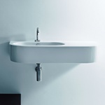 Раковина Kerasan Flo 90х42 со смещенной чашей влево с отверстием под смеситель- фото