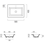 GSI Kube Раковина накладная/подвесная без перелива 60х47хh13см, с 1 отв. под смеситель, цвет белый- фото2