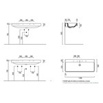 GSI Sand Раковина подвесная 120х50 см, с переливом. с 1 отв под смеситель, цвет белый- фото3