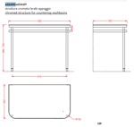 Artceram AZULEY Металлическая структура для раковины 45 b 65 см, с верхним глянцевым топом цвет черный, цвет хром- фото2