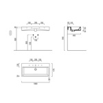 GSI Kube Раковина с переливом 100x47 без отверстия под смеситель, цвет белый- фото2