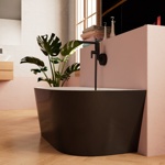 Ванна Frank F6163 White/Black пристенная- фото3