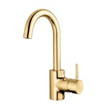 Palazzani Mimo смеситель для раковины с поворотным изливом, золото- фото