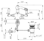 Смеситель для биде Nicolazzi Dames Anglaises 1434 CR 78, ручка 78 P.M.Blanc- фото2
