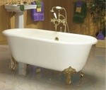 Ванна чугунная RECOR Carlton 178x80 с золотыми ногами- фото