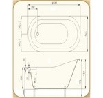 Ванна чугунная RECOR Slipper 154x76 с белыми ногами- фото3