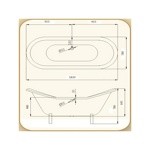 Ванна чугунная RECOR Antique 180x77 с хромированными ногами- фото3