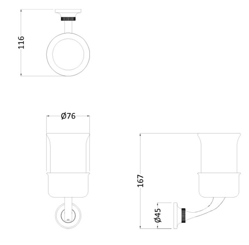 Подвесной стакан Burlington Guild одинарный, цвет Золото	- фото2