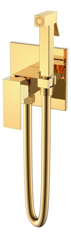 Смеситель гигиенический Boheme Qubic Shinny Gold 477-G- фото
