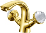 Смеситель для раковины Boheme Presente Swarowski 331/Золотой- фото