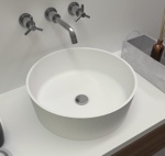 Раковина из камня Radostone Alba 405х405x135 мм белая матовая- фото